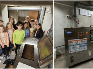 Zbytky od obědů mění na hnojivo, plzeňská základka získala elektrický kompostér