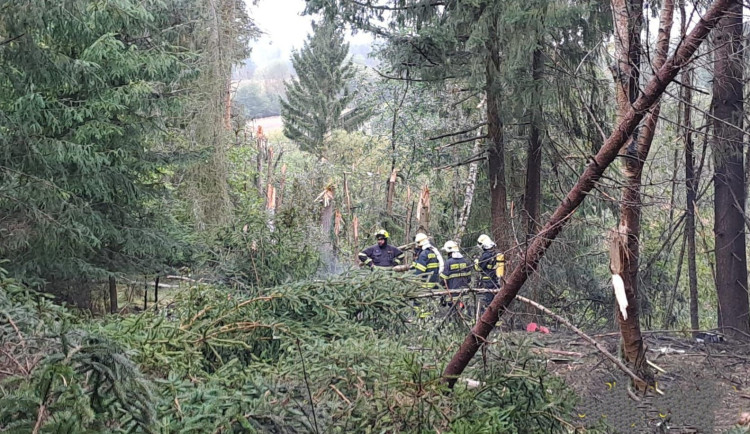 Menší letadlo se zřítilo na Plzeňsku a začalo hořet. Byl vyhlášen režim mimořádné situace