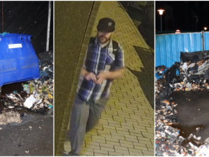 Ve městě řádí žhář a zapaluje popelnice, policie by ráda mluvila s mužem na fotce