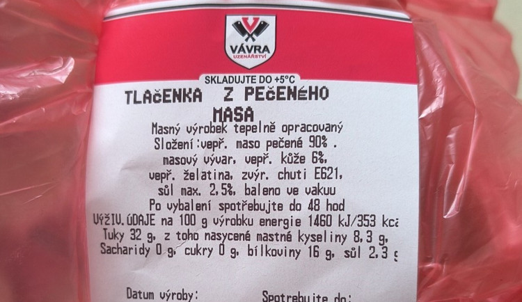 Veterináři stahují tlačenku od jihočeského Uzenářství Vávra kvůli listeriím