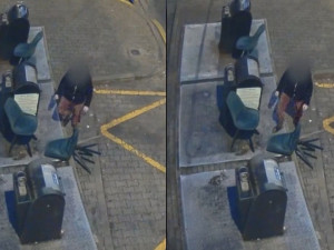 Žena vršila haraburdí kolem kontejnerů. Netušila, že se někdo dívá a na to doplatila