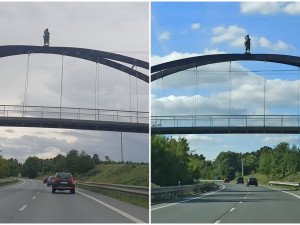 Kontroverzní socha na lávce zůstává. Dílo, které děsí řidiče, bude řešit ministerstvo