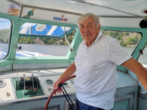 Josef Švamberk byl legendární a dlouholetý kapitán slavné lodi Plzeň. Zdroj Foto: https://www.facebook.com/lodnidopravavranov