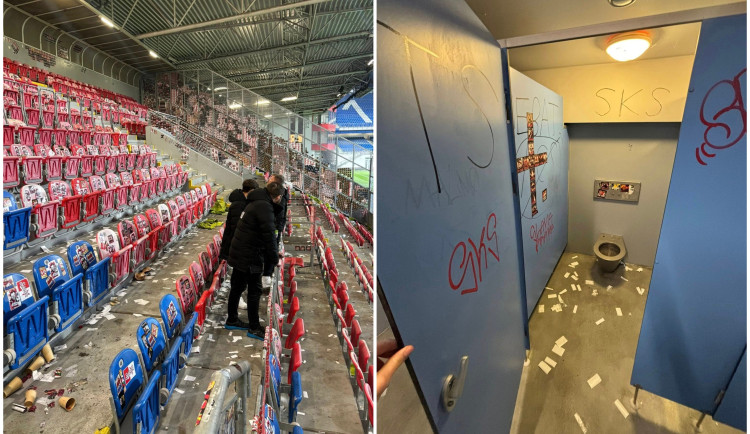 Plzeň řeší zdemolovaný stadion. Slávisté způsobili v sektoru pro hosty škody za statisíce