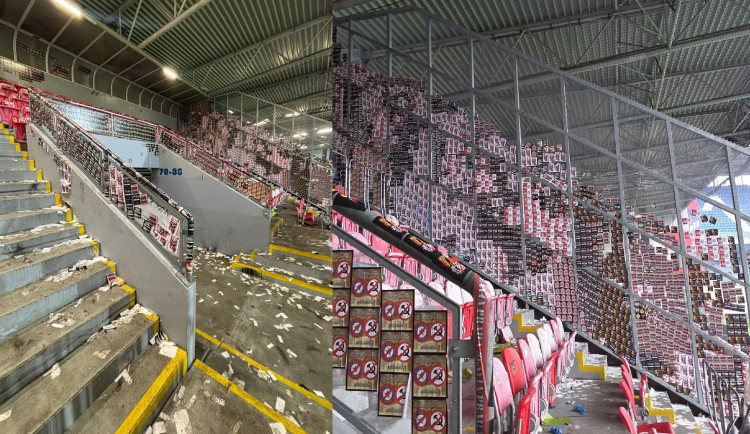 Tak vypadal sektor hostů po utkání