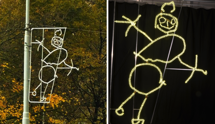 Na Žižkov vybrali netradiční vánoční výzdobu. Světýlka navrhly děti ze školky