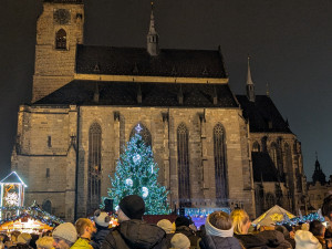 Vánoční strom už září pod katedrálou, rozsvícení sledovalo zcela zaplněné náměstí