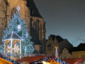 Vánoční strom už září pod katedrálou, rozsvícení sledovalo zcela zaplněné náměstí