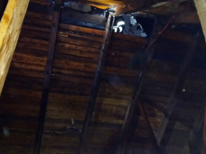 Plameny pohltily dům, který slouží i jako sklad nábytku. Hasiči museli rozřezat mříže