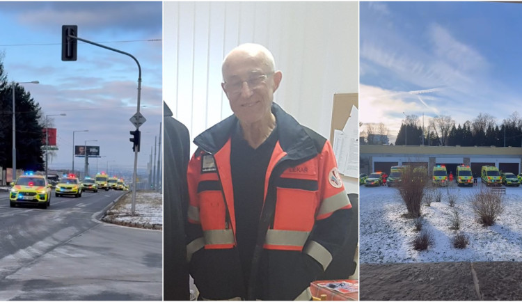 VIDEO: Záchranáři se rozloučili s oblíbeným kolegou, pracoval ještě ve svých 80 letech