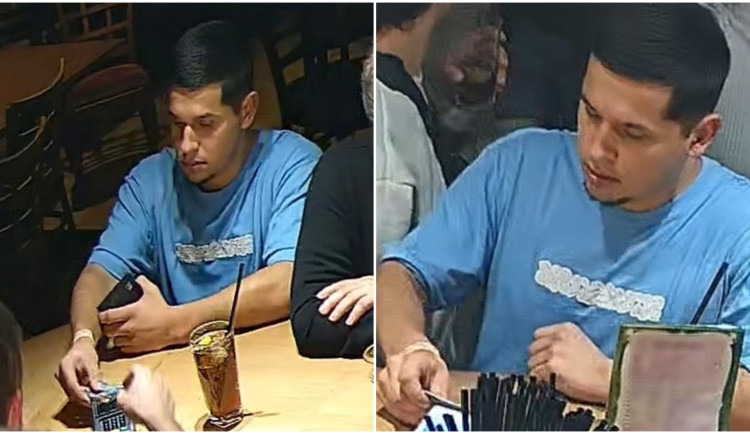 Zloděj ukradl v klubu kabelku i kartu a vyrazil utrácet. Policie pátrá po muži z fotek