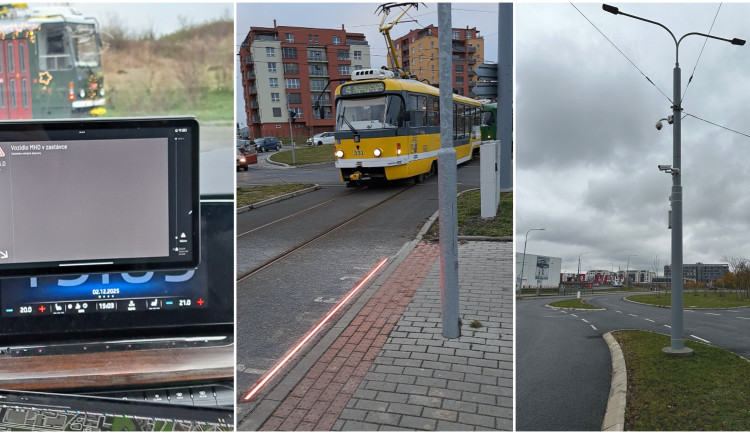 Blikající pásky na přechodech upozorní chodce s mobilem na blížící se tramvaj