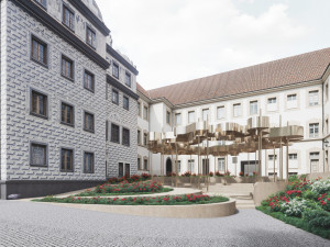 Na místě bývalých veřejných toalet vyroste za radnicí romantický svatební dvorek