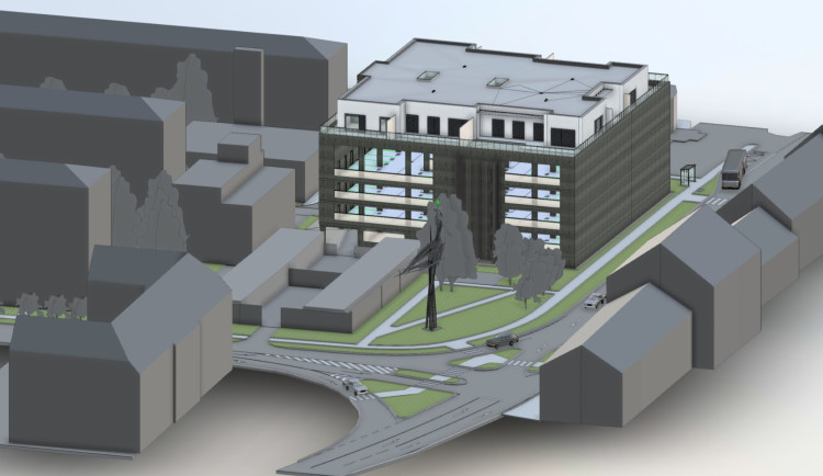 Parkovací dům v Hranicích nabídne i nabíječky pro elektromobily. Bude mít 170 míst