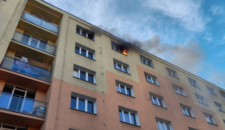 Požár bytu v Plzni