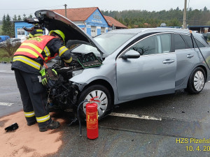 Nehoda v úseku mezi Klatovy a Kdyní,