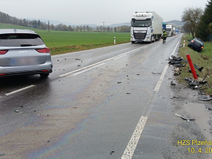 Nehoda v úseku mezi Klatovy a Kdyní,