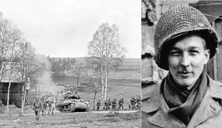 Jako první americký voják pronikl na československé území 18. dubna 1945 Merrill Rudes. Tato akce je zachycena i na fotografii