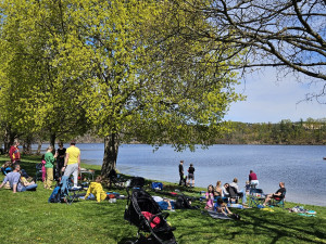 Pivo i jídlo až k vodě. Maturitní projekt studentek testují na přehradě Hracholusky