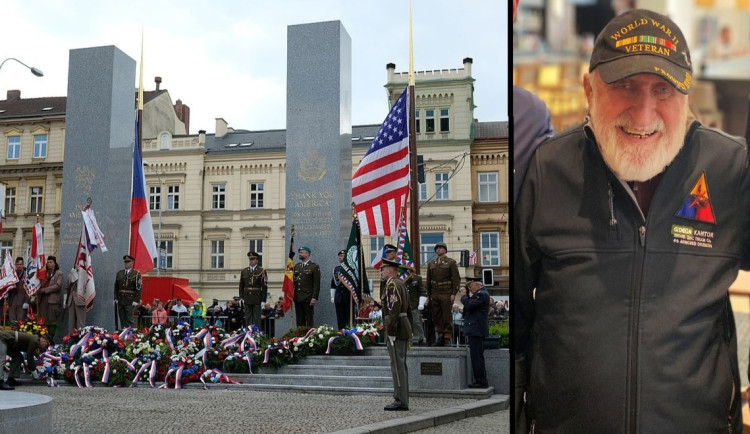 Pomník Díky, Ameriko! v Plzni a veterán Gideon Kantor