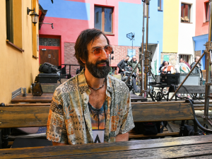 Petr Vaněk na natáčení v Plzni, foto: Zuzana Duzbabová
