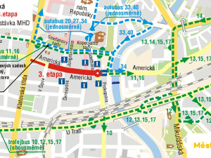 Rekonstrukce 400metrového úseku Americké si vyžádá rozšíření dopravních opatření