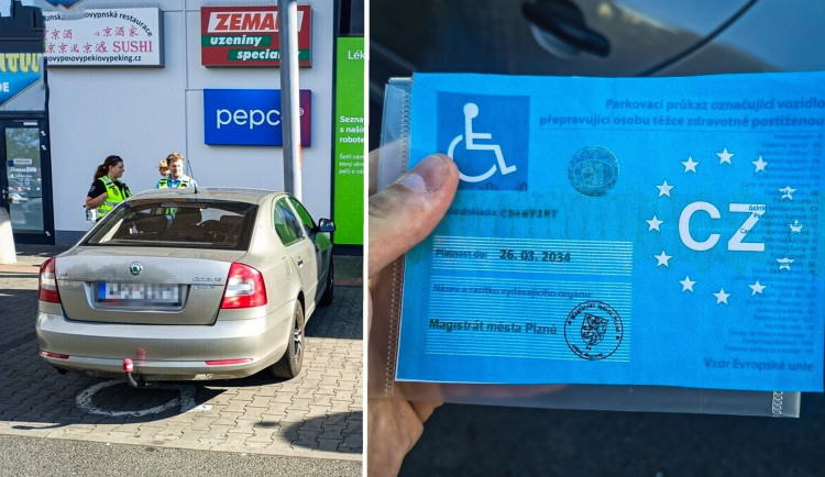 Na místě pro invalidy parkoval s kopií průkazu O7. Arogantní řidič přišel o auto