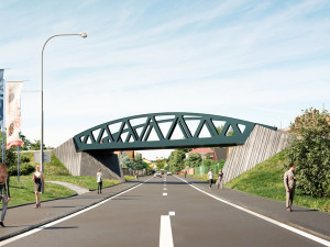 Vizualizace železničního mostu, zdroj: město Klatovy