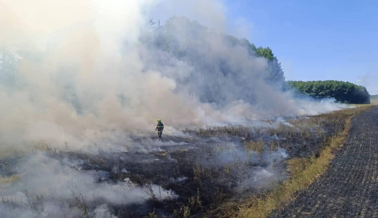 Extrémní vytíženost hasičů, denně zasahují u několika požárů pole nebo lesa
