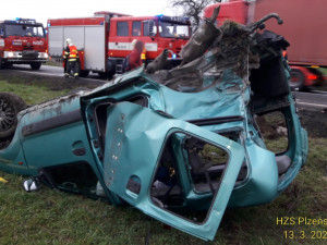 FOTOGALERIE: Nehoda dvou vozidel na jižním Plzeňsku