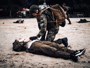 FOTOGALERIE: Zásah proti střelci, policejní cvičení na Ostende