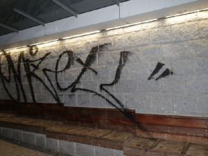 FOTOGALERIE: Sprejer řádil v okolí vlakového nádraží