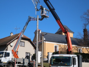 FOTOGALERIE: Instalace nového čapího hnízda v Dešenicích