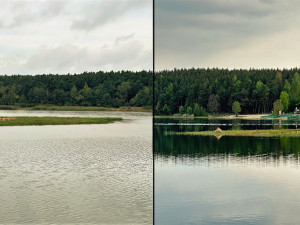 Porovnání stavu hladiny v září 2022 a v květnu 2022