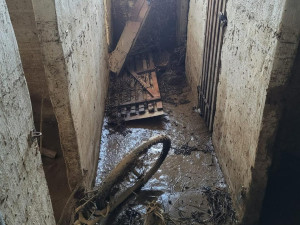 FOTO: Dobrovolníci z Farmaparku u Toma pomáhají na povodněmi zasažené Moravě