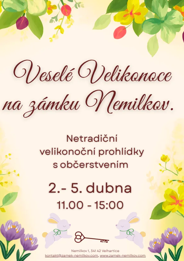 Netradiční velikonoční prohlídky zámku Nemilkov