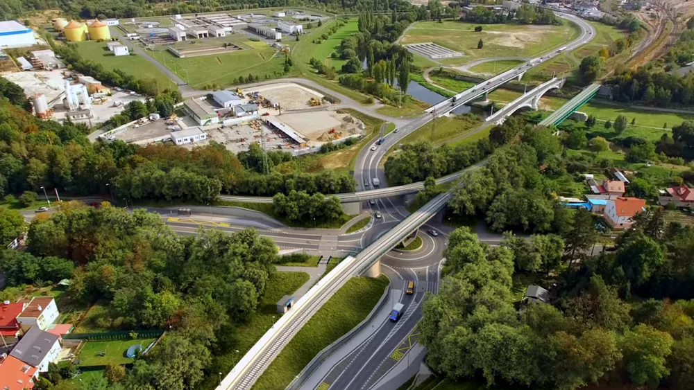 Vizualizace části východního okruhu na které se právě pracuje