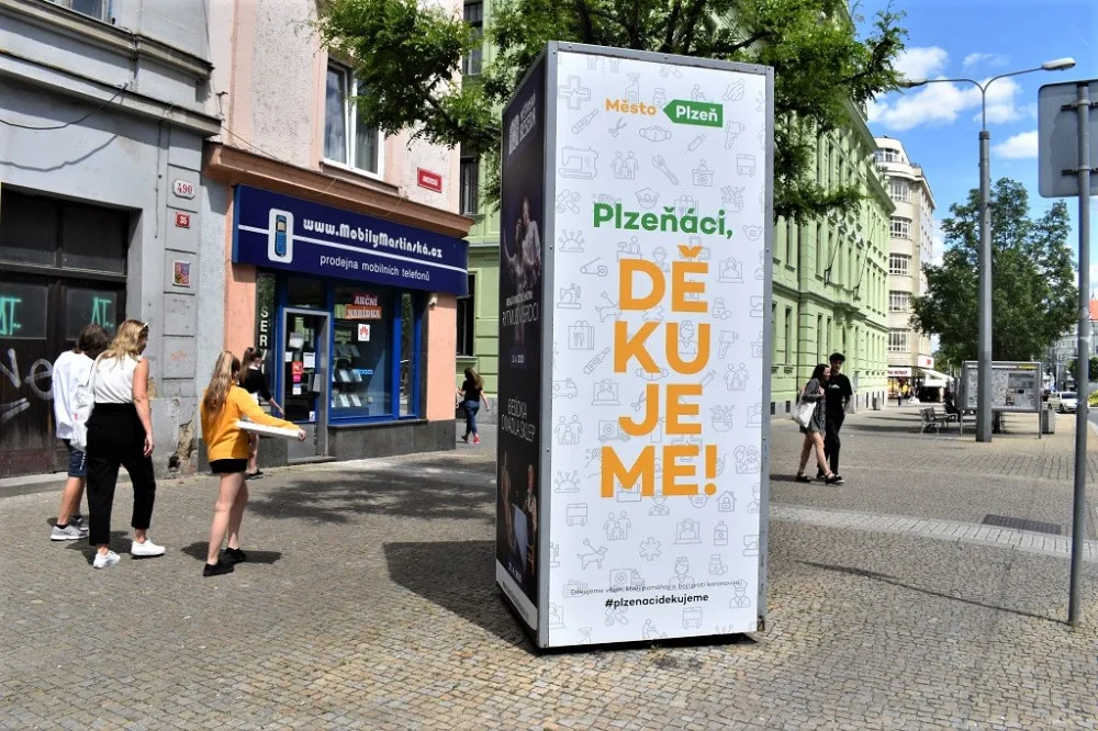 V nové kampani děkuje město Plzeň svým občanům za pomoc v boji proti koronaviru