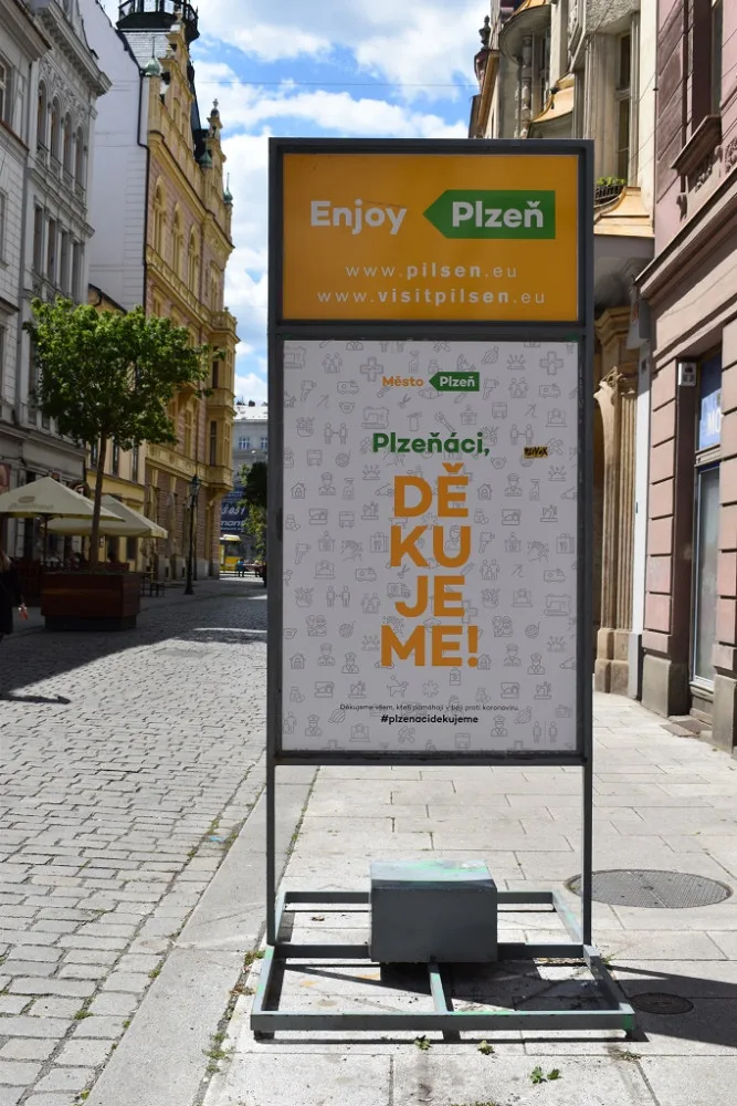 V nové kampani děkuje město Plzeň svým občanům za pomoc v boji proti koronaviru