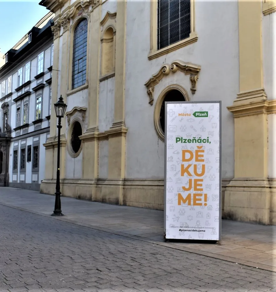 V nové kampani děkuje město Plzeň svým občanům za pomoc v boji proti koronaviru