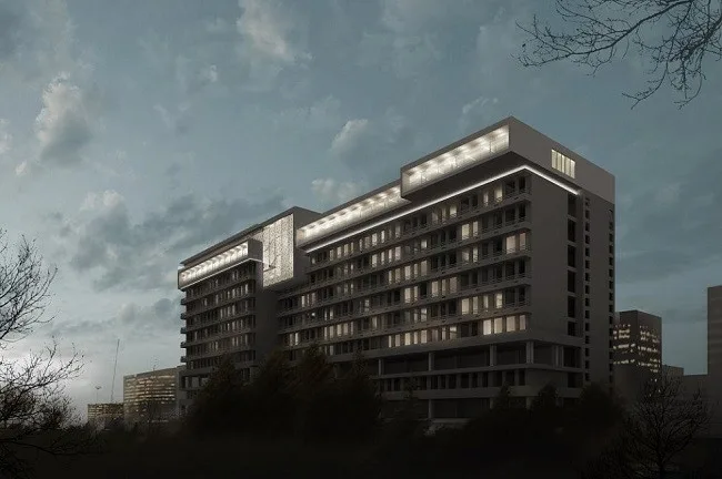 Vizualizace nástavby, která má vzniknout na střeše hemato-onkologické kliniky fakultní nemocnice v Plzni