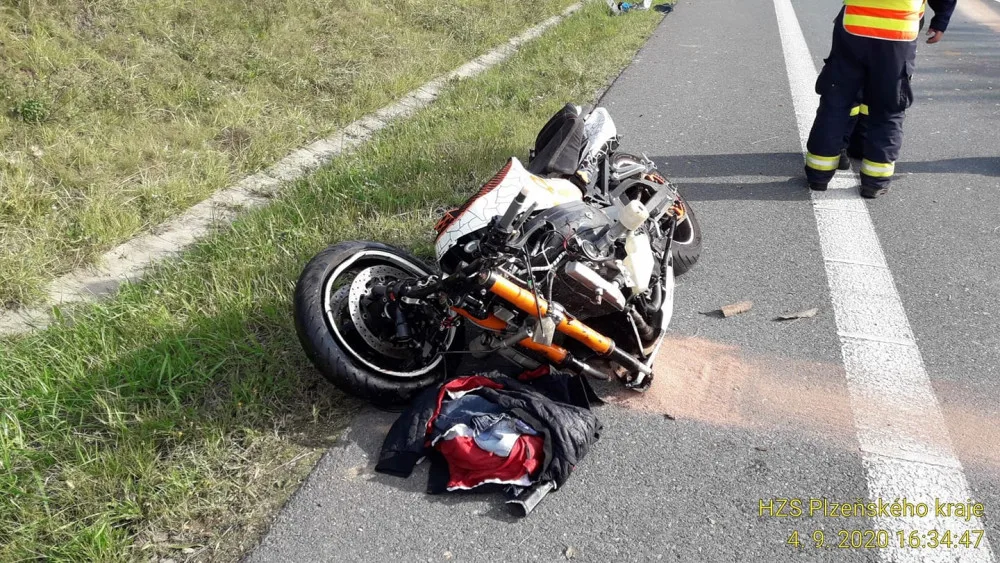 Nehoda motocyklu u Kočova