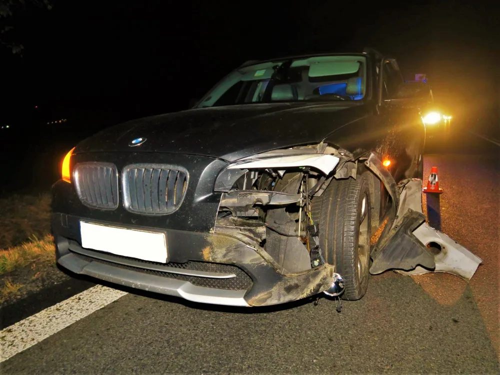 Takto dopadlo BMW po střetu s divočákem