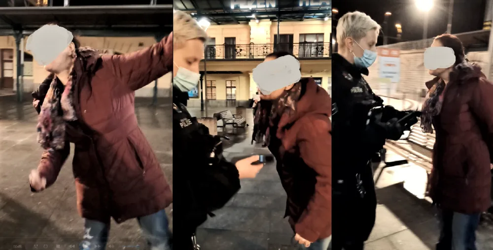 Opilá a agresivní žena naplivala strážnicím do obličeje, následoval tvrdý zákrok