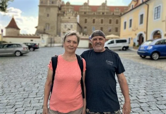 Marie Lindauerová s manželem na výletě