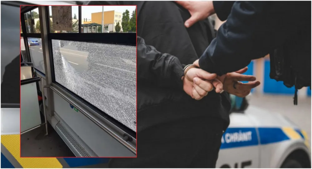 Silně opilý muž mrštil prázdnou lahví od tvrdého alkoholu po autobusu