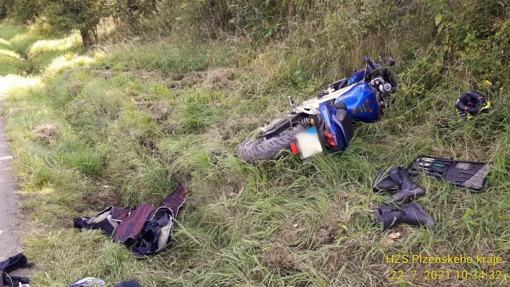 Nehoda motorkáře na Sušicku
