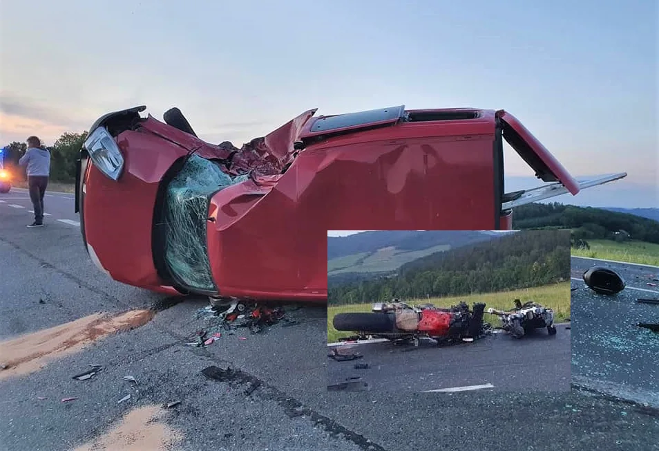 Motorkář zahynul po střetu s dodávkou, její řidič jedoucí v protisměru mu při odbočování vlevo nedal přednost