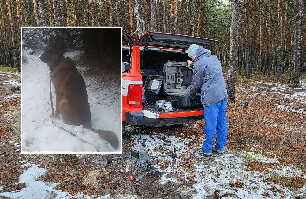 Do dramatické pátrací akce po zaběhnutém Diegovi se zapojili i piloti dronu s termovizí