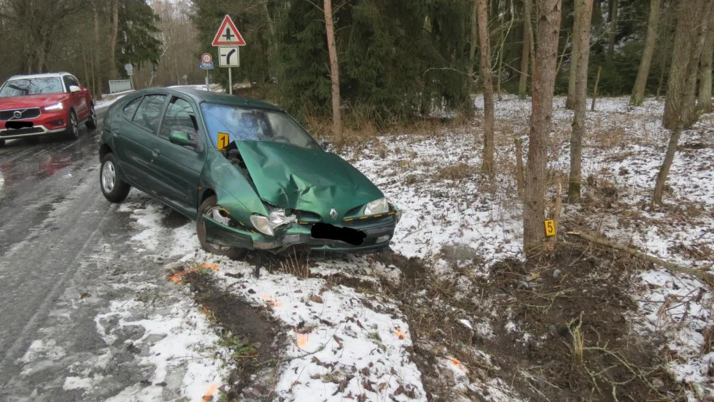 Řidička po havárii utekla od auta do lesa i se všemi svými věcmi. Po její stopě se vydal policejní pes